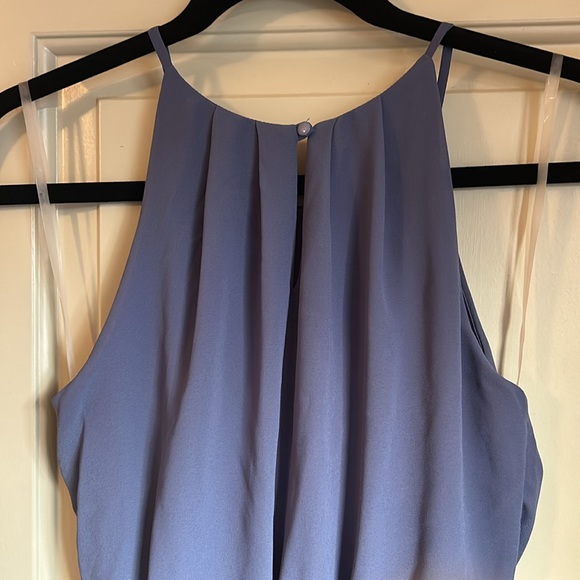 Blue sundress, halter top dress with flowy bottom - Picture 4 of 4